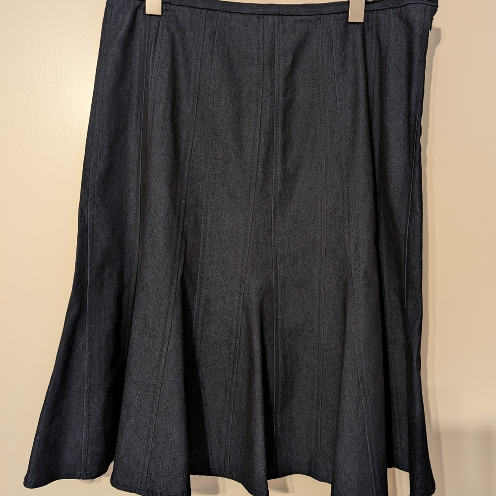 Larry Levine Dark Gray A-Line Skirt